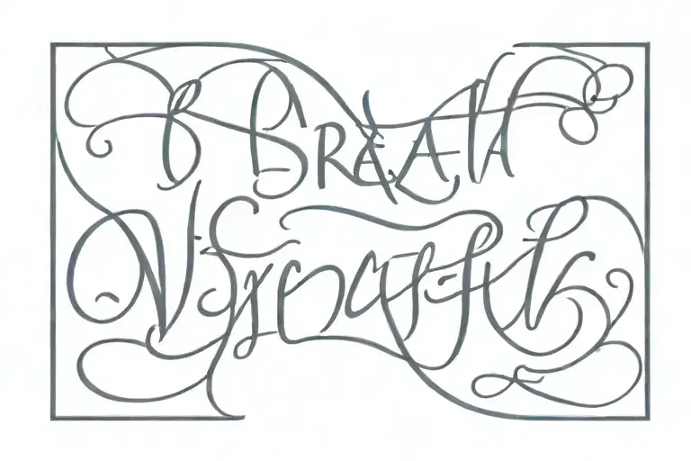 In Cursive The Word Breathe And The Word Enough Mirroring