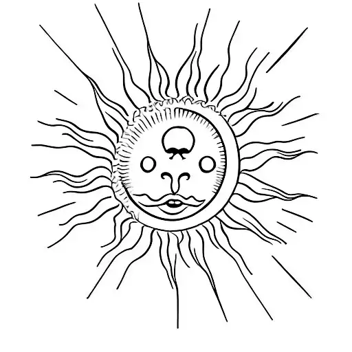 Sun With A Dog's Paw And The Letter