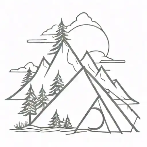 Tent Fire Canoe Mountain Tree Growing