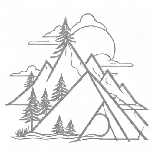 Tent Fire Canoe Mountain Tree Growing