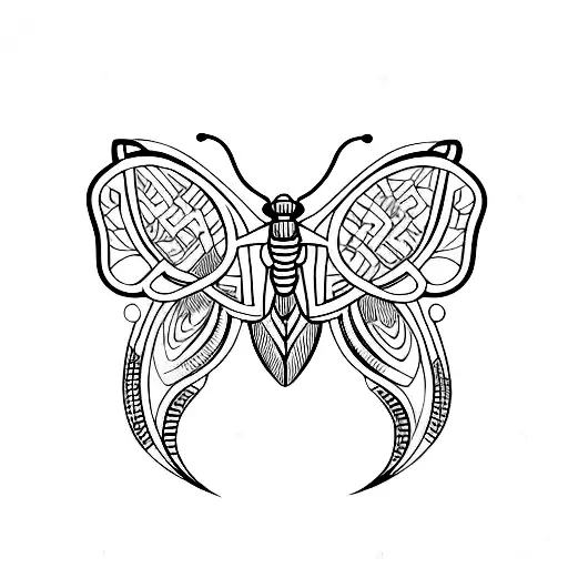 Geometric Moth With Moons