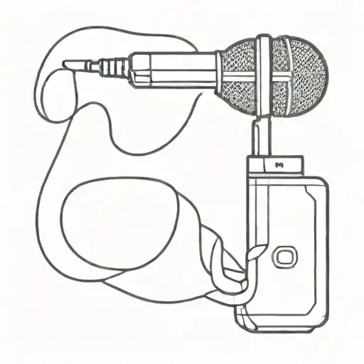 A Minimalist Tattoo Of A Microphone With Subtle References To Ariana Grande's Music In The Design