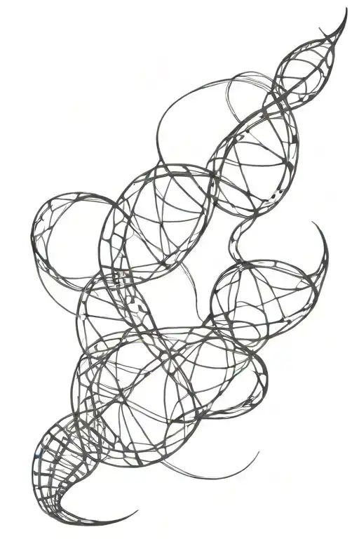 Abstract Dna Strands Morphing Into A Scorpion Tail