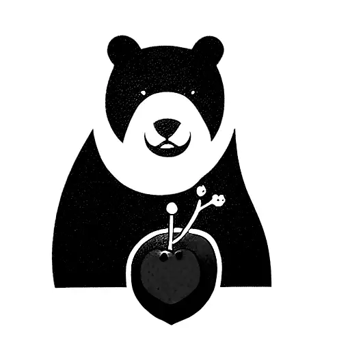 Bear Holding A Cherry
