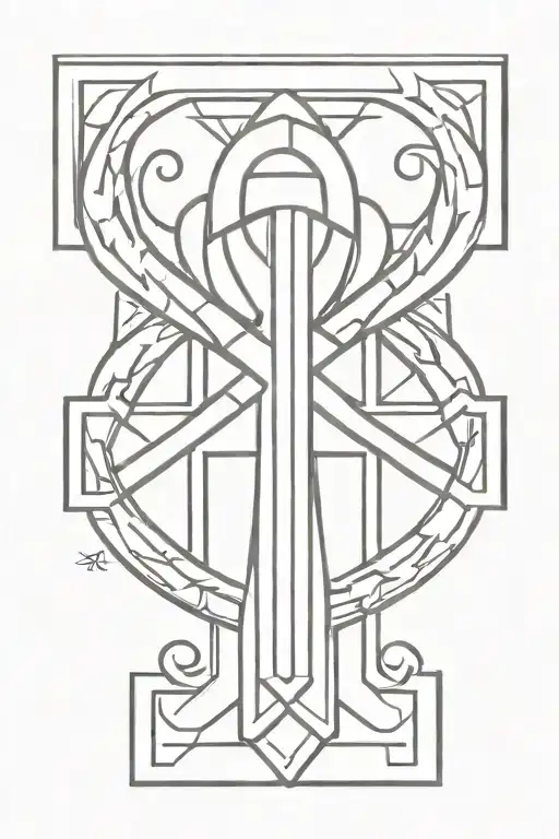 The Ankh Symbol With The Initials W And D In The Middle