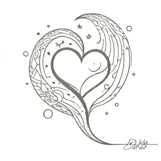 Moon And Heart Shape Inside Symbolizing Love You Make Me