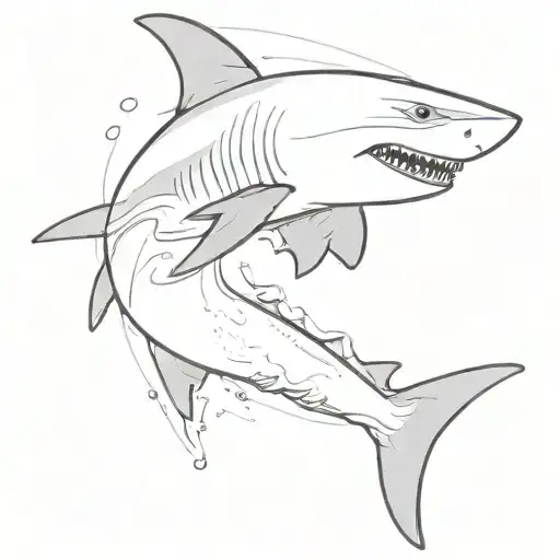 Cool Shark Emerging From Water