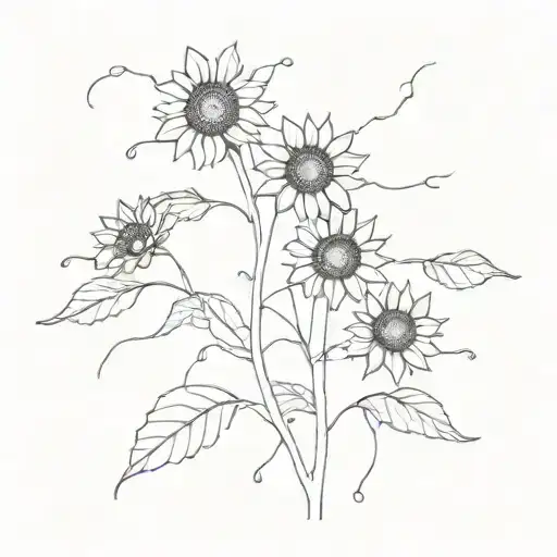 Sunflower Neurons Interconnected Like Trees