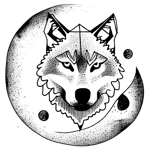 Wolf With Moons