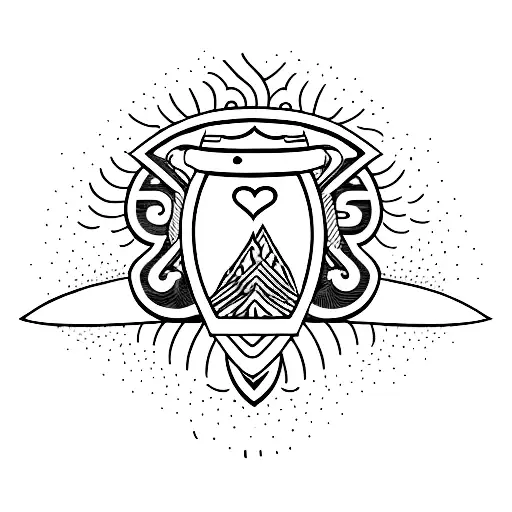 A Surfboard With The Coritiba Logo And A Sunset Background