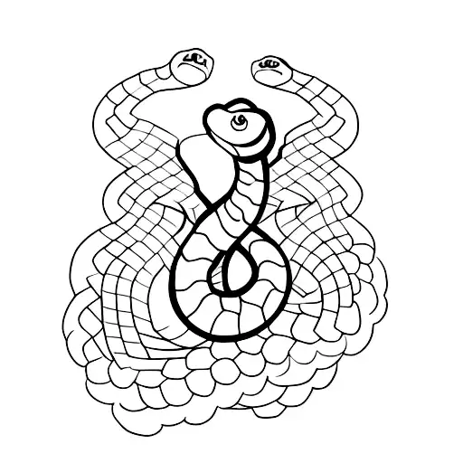 A Minimalist Tattoo Of A Snake Blackwork