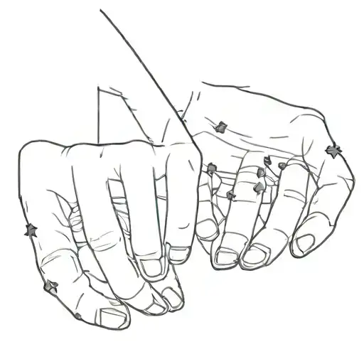 I Want A Tattoo Of Connected Black Sparkles That Go From The Fingers Of The Hands To The Sides