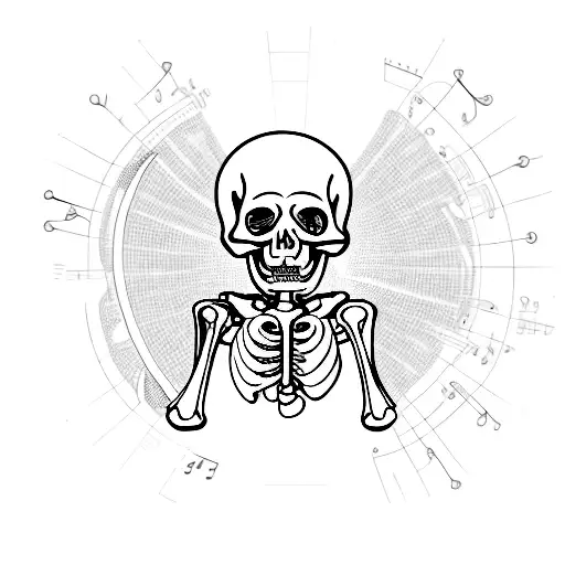 Anatomical Skeleton Singing Into Microphone