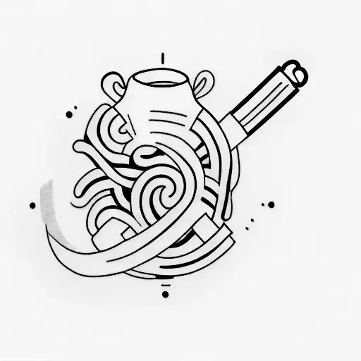 A Minimalist Tattoo Of A Coffee Mug With A Barbell Handle