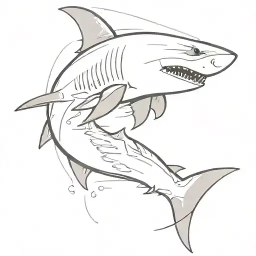 Cool Shark Emerging From Water