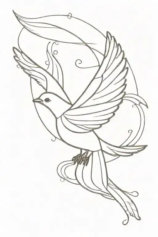 Quilt Bird Flying Away