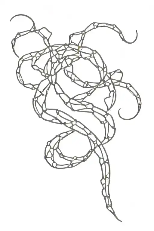 Microscopic View Of Dna Strands Forming A Scorpion Shape