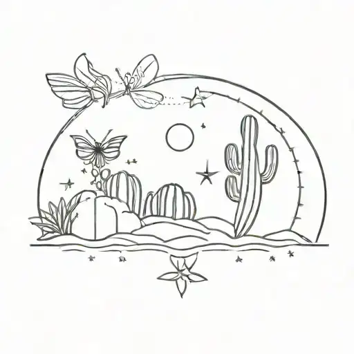 Cactus Caterpillar Moon Plant Sun Butterfly Book Nature Star