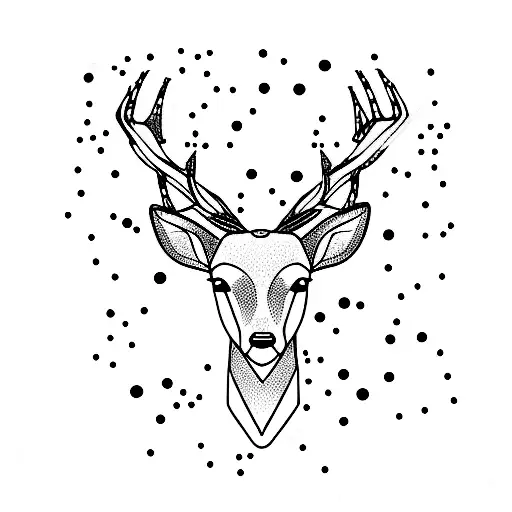 A Minimalist Tattoo Of A Constellation Shaped Like A Deer