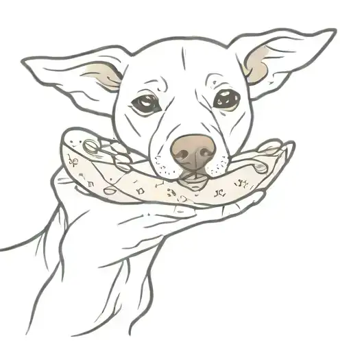 Dog Holding A Tortilla Between Its Paws