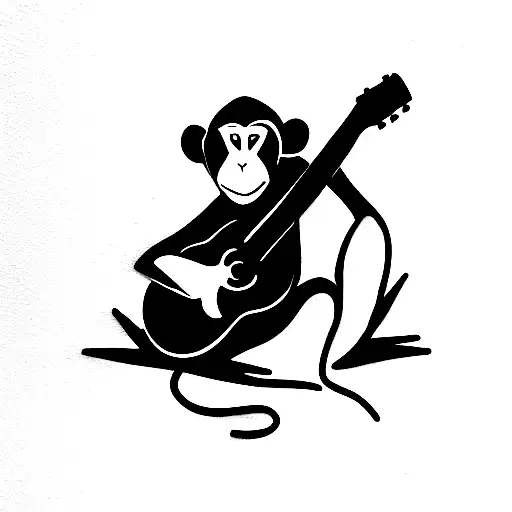Monkey Playing Guitar