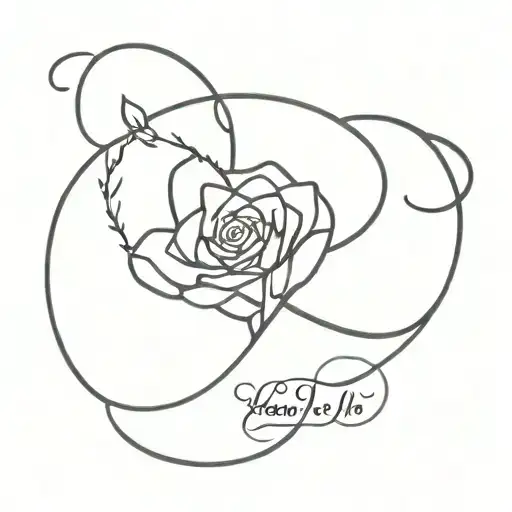 Infinity Sign With Rose And Names Yaili Yesli