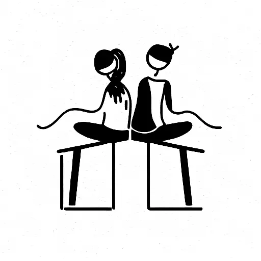 Couple With Love Sitting Desk