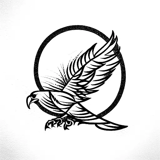 Eagle With Tree And Sunflower