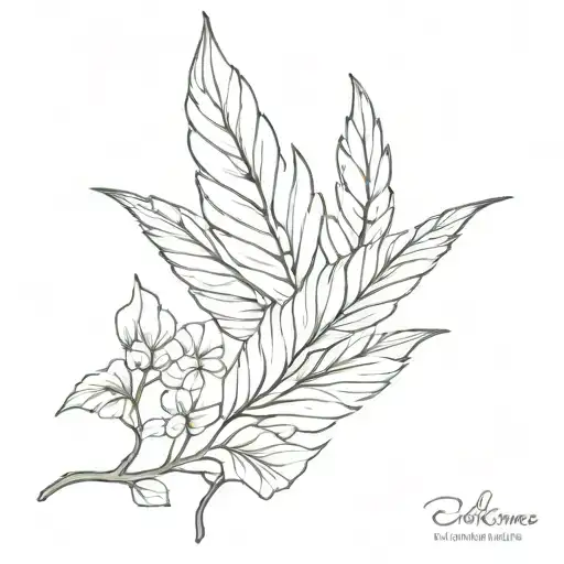 Branch With Leaves And Angel Wings Wrapped Around The Forearm