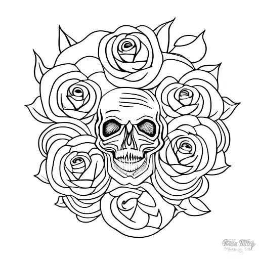 Skull And Rose Vines