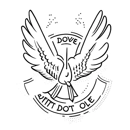 A Minimalist Tattoo Of A Bible With A Dove Flying Out Of It