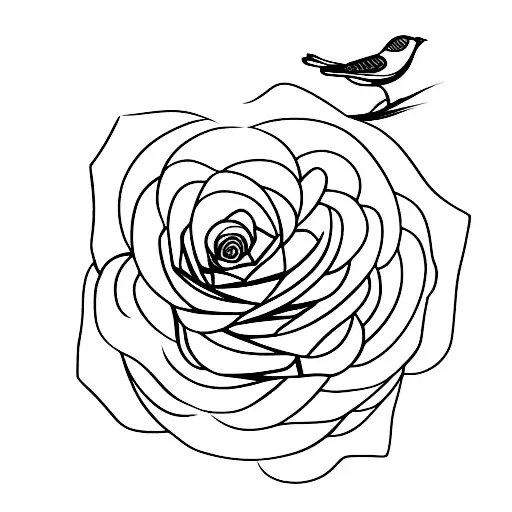 Rose With Bird