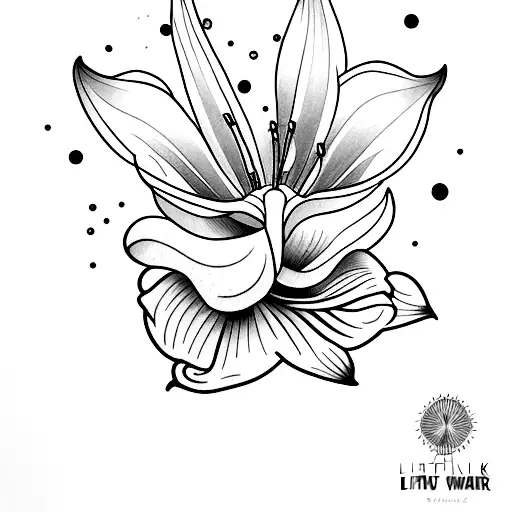 A Minimalist Tattoo Of A Lightsaber Crossed With A Lily