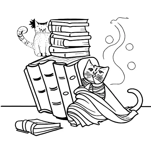 Book And Cat And Wine