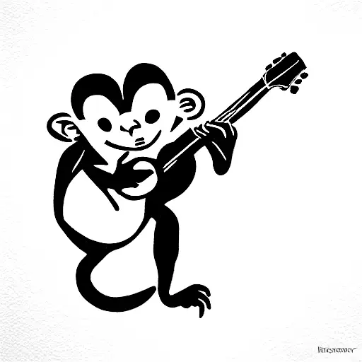 Monkey Playing Guitar