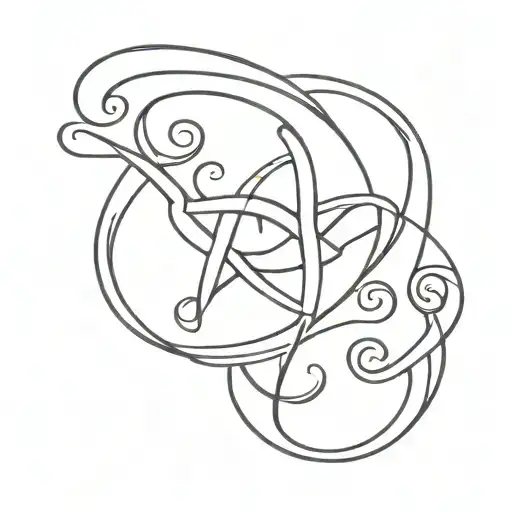 A Minimalist Design Featuring The Aquarius Symbol With Wind Elements Swirling Around It