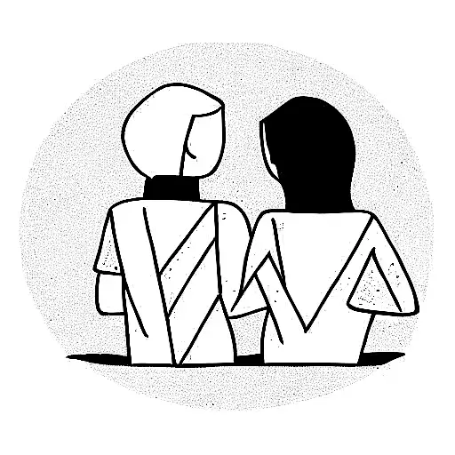 Couple With Love Sitting Desk