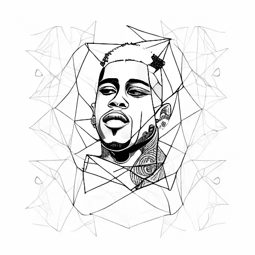 Portrait Of Xxxtentacion With Geometric Shapes