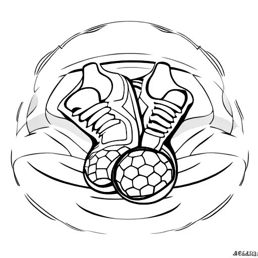 Soccer Shoes With A Soccer Ball