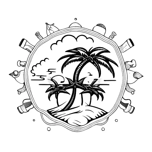 Palm Tree Embedded In A Seal