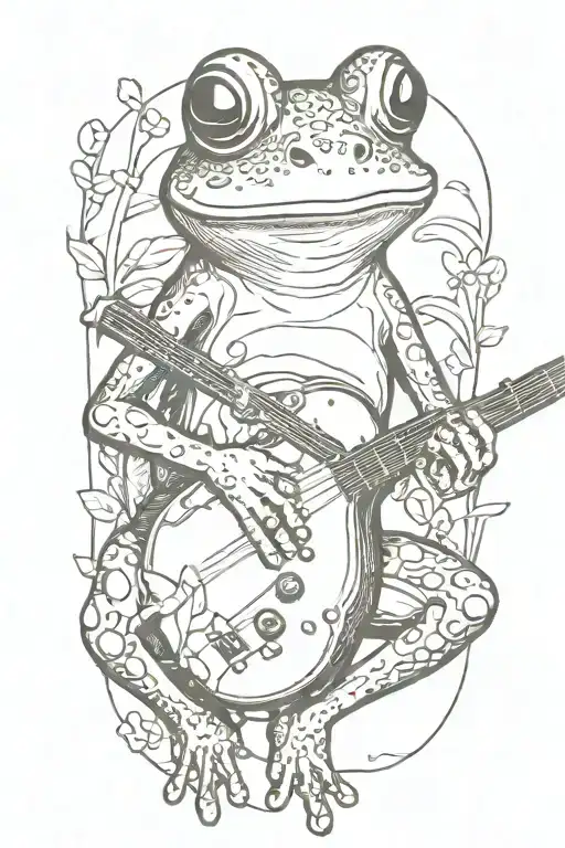 Frog Playing A Banjo Wearing Sunglasses