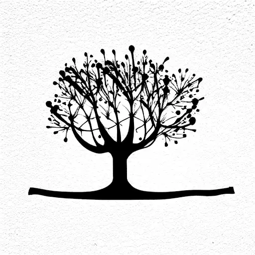 Park Bench With Small Tree Minimalist