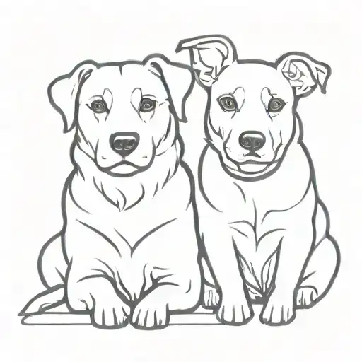 Two Dogs Sitting Together Representing The Client's Love