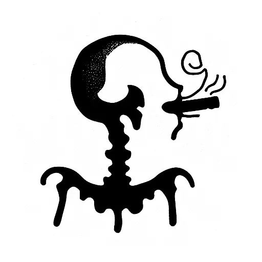 Skeleton Without Legs Smoking A Joint