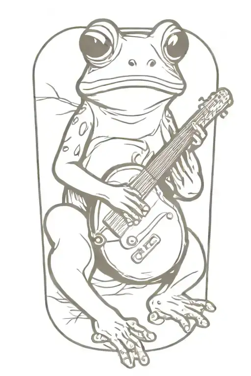 Frog Playing A Banjo Wearing Sunglasses