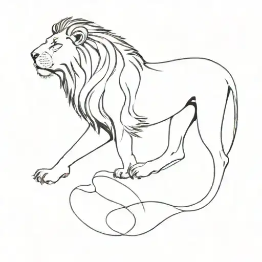 A Fine Line Tattoo Of A Lion Walking Across A Human Lung And Roaring