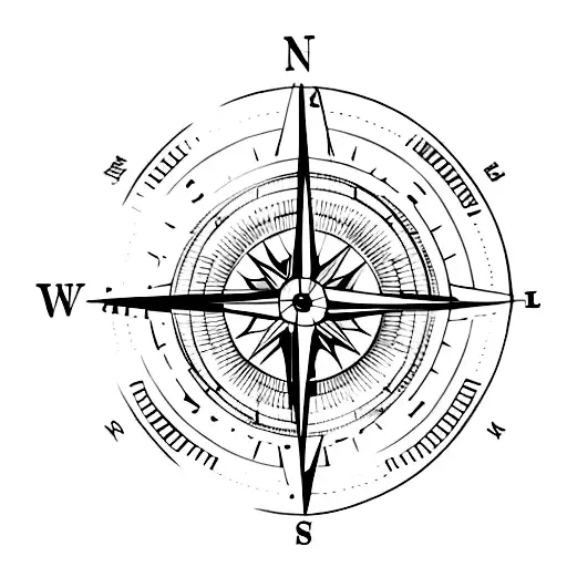 Minimalist Compass With Australian Landmarks As Directions