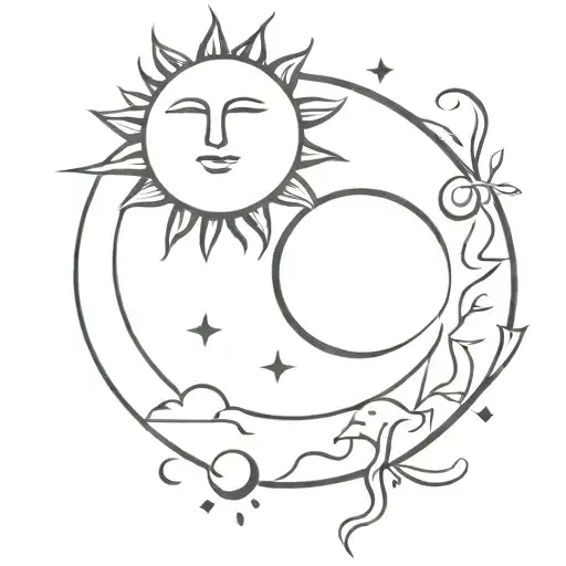 A Sun And Moon Design Symbolizing The Balance Between Studying And Enjoying Life