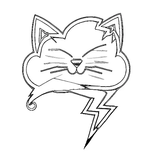 A Cloud With Cat Ears And A Lightning Bolt