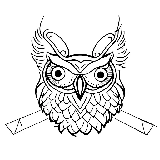 Owl With Chinese Symbol For King